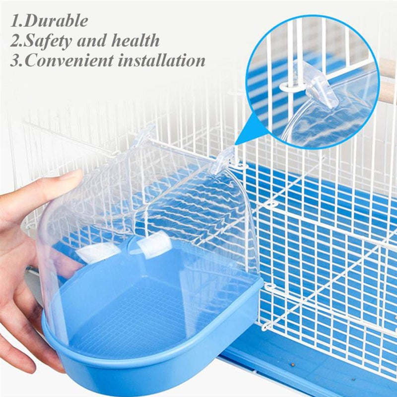kathson Parrot Bath Box Bird Cage Accessory Supplies Bathing Tub Bath for Parakeet Pet Brids Canary Budgies Parrot (Random Color) - Image 5